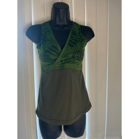 Olive Green V-neck Lulu Tank- - Picture 2 of 8
